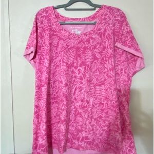 Just My Size (JMS) Plus Size Pink Cap Sleeve T-shirt